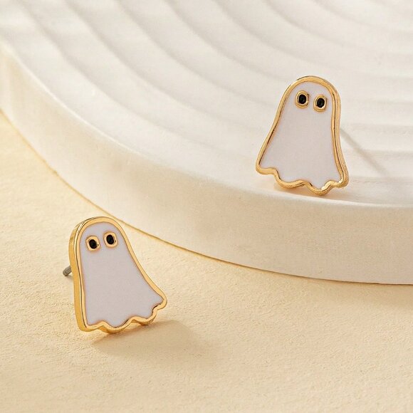 Jewelry - Halloween Ghost Earrings Zing Enamel